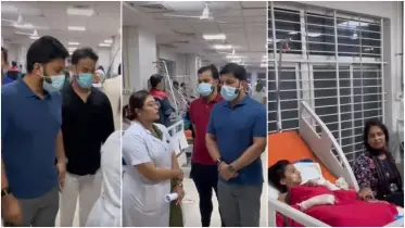 আহতদের খোঁজখবর নিতে ঢাকা মেডিকেলের বার্ন ইউনিট পরিদর্শনে ইশরাক হোসেন