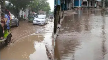 কেরানীগঞ্জে অল্প বৃষ্টিতেই হাঁটু পানি, ভোগান্তিতে হাজারো মানুষ