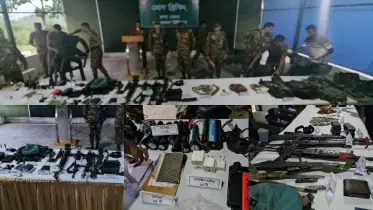 বান্দরবানে কেএনএফের ২ সদস্য নিহত, আটক ১, ভারী অস্ত্র, গোলাবারুদ ও সরঞ্জাম উদ্ধার
