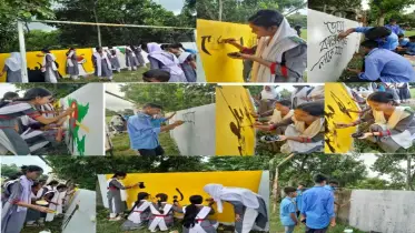 দাউদকান্দিতে ‘২৪ এর শহীদ দিবসে দেয়ালজুড়ে রঙের শ্রদ্ধাঞ্জলি