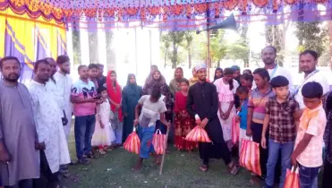হিউম্যান রাইটস রিভিউ সোসাইটির উদ্যোগে বোদায় প্রতিবন্ধীদের মুখে হাসি
