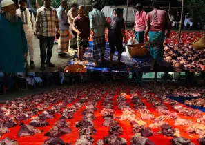 কোরবানি দিতে না পারা দেড় হাজার পরিবারে বিএনপি নেতার মাংস উপহার