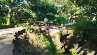 তিন বছর ধরে ভাঙ্গা ব্রিজের ওপর দিয়ে চলে জীবনের ঝুঁকিপূর্ণ  যাত্রা