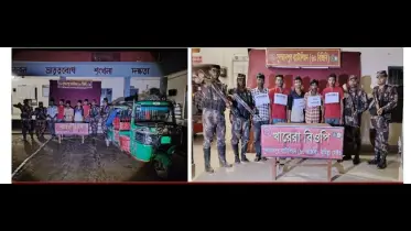 অবৈধভাবে ভারতে মানব পাচারকালে ২ জন মানব পাচারকারীসহ ৩ জন বাংলাদেশি নাগরিক আটক