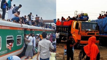 ট্রেন-বাসের টিকিট মিলছে না, কর্মে ফেরা নারী পুরুষ ঝুঁকি নিয়ে চলছে পণ্যবাহী ট্রাকে