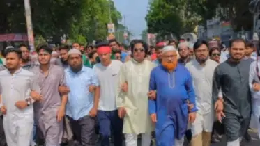আওয়ামী লীগ নিষিদ্ধ ও শেখ হাসিনাসহ তার দোসরদের বিচারের দাবিতে রংপুরে বিক্ষোভ