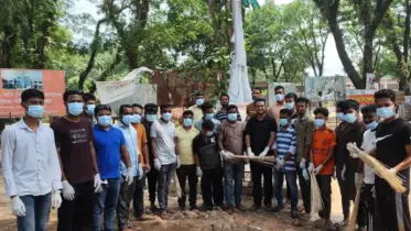 নেত্রকোণায় ছাত্রদলের উদ্যোগে পরিচ্ছন্নতা অভিযান