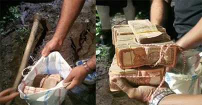মাটি খুঁড়তেই বেরিয়ে এলো বান্ডিল বান্ডিল টাকা