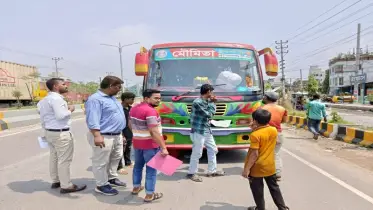 নারায়ণগঞ্জে শব্দ দূষণকারী যানবাহনের বিরুদ্ধে অভিযান, ৭টি যানবাহনে জরিমানা ও হর্ণ জব্দ