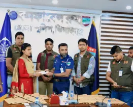 ঝিনাইদহে সাইবার ক্রাইম ইনভেস্টিগেশন সেলের ৯৬টি মোবাইল ফোন ও ৯৩ হাজার ৬