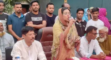 জাতীয় নির্বাচনের দাবিতে শেরপুরে মাঠে নেমেছেন বিএনপি নেত্রী প্রিয়াংকা