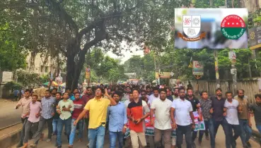 চকবাজারে ব্যবসায়ী হত্যার দৃষ্টান্তমূলক শাস্তির দাবিতে জবি ছাত্রদলের বিক্ষোভ