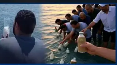 মিসরীয়দের চাল-ডাল ভর্তি বোতল ভেসে এলো গাজায়