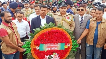 দেশের প্রথম জুলাই শহীদ স্মৃতিস্তম্ভে  শ্রদ্ধা নিবেদন