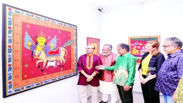 শম্ভু আচার্যের পটচিত্রে লোকজ বাংলার প্রতিচ্ছবি