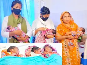 নয় বছরের দাম্পত্যে একসঙ্গে তিন জমজ সন্তানের আলো