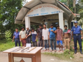 ধামরাইয়ে ডাকাতির প্রস্তুতিকালে দেশীয় অস্ত্রসহ আট ডাকাত গ্রেপ্তার
