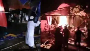 মেলা ও যাত্রার প্যান্ডেল ভাঙচুর করে অগ্নিসংযোগ