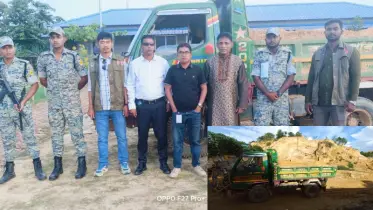 উখিয়ায় বন বিভাগের অভিযান: মাটি পাচারকালে ড্রাম্প ট্রাক জব্দ
