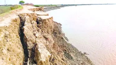 ভাঙনে বিলীন হচ্ছে বাঁধ