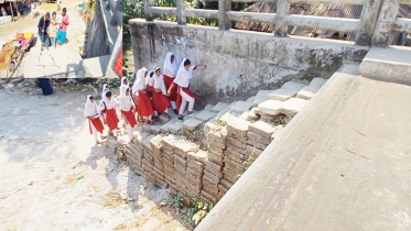 দশমিনায় ব্রিজ নির্মাণ হলেও নেই সংযোগ সড়ক