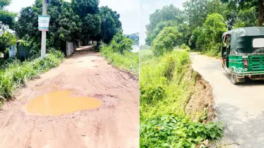 তিতাসে সড়ক যেন মৃত্যুফাঁদ