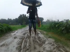 মাত্র এক কিলোমিটার রাস্তা না থাকায় পিছিয়ে পড়ছে গোটা মহল্লা