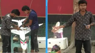 গাইবান্ধার সামিউলের তৈরি প্লেনসহ একাধিক যন্ত্র দেখতে মানুষের ভীড় 