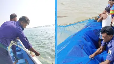 নৌ পুলিশের অভিযানে ২.৯৮ কোটি মিটার অবৈধ জালসহ ৩১১ জন আটক