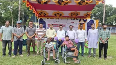 জামালপুরে ৫০ জন দরিদ্র প্রতিবন্ধী ব্যক্তির মাঝে হুইলচেয়ার বিতরণ