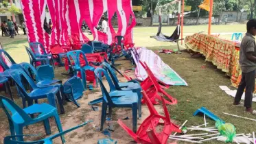 রাজশাহীতে ককটেল ফাটিয়ে আতঙ্ক সৃষ্টি: খেলার মঞ্চ ভাঙচুর