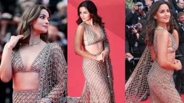 গুচির তৈরি প্রথম শাড়িতে নজর কাড়লেন আলিয়া ভাট