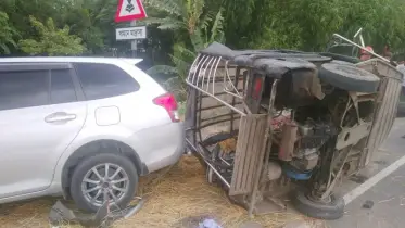 বরিশালে মাহিন্দ্রা-প্রাইভেটকারের সংঘর্ষে নারী নিহত, আহত ৫