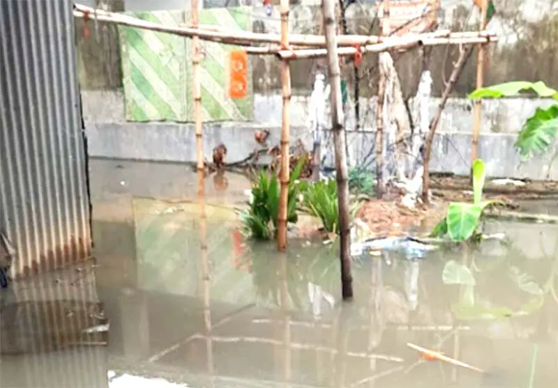 শ্রীপুর পৌরসভায় সামান্য বৃষ্টিতে জলাবদ্ধতা শ্রীপুর পৌরসভায় সামান্য বৃষ্টিতে জলাবদ্ধতা