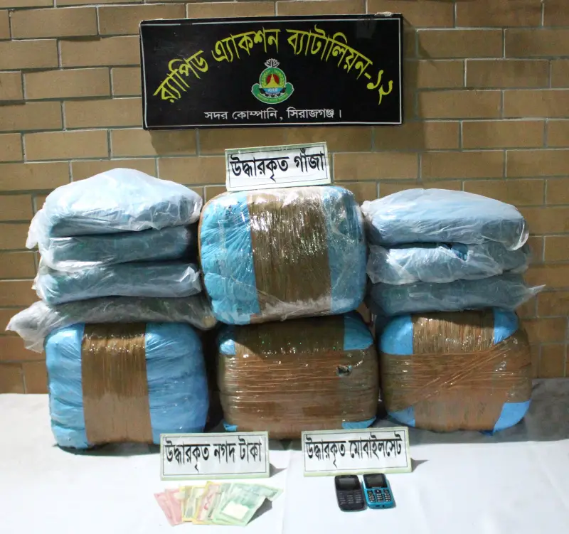 সিরাজগঞ্জে ২৭ কেজি গাঁজাসহ ২ জন মাদক ব্যবসায়ী গ্রেফতার সিরাজগঞ্জে ২৭ কেজি গাঁজাসহ ২ জন মাদক ব্যবসায়ী গ্রেফতার