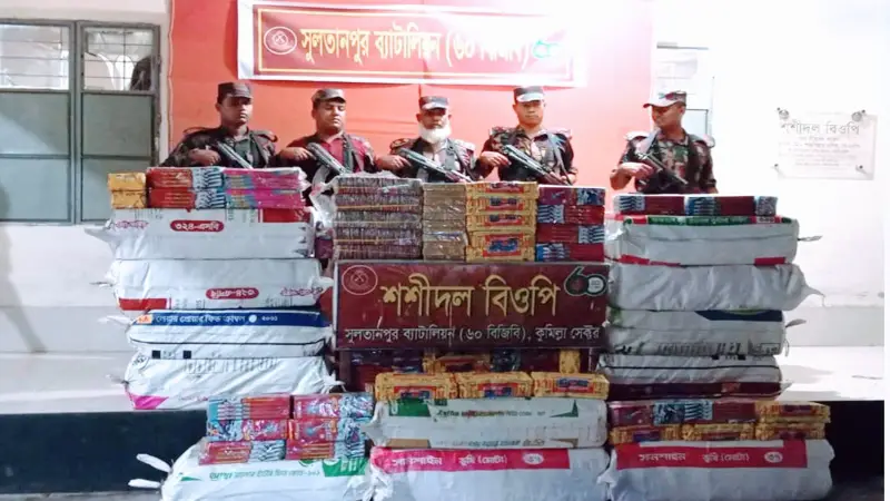 এবার ভারতীয় বাজি জব্দ করলো বিজিবি এবার ভারতীয় বাজি জব্দ করলো বিজিবি
