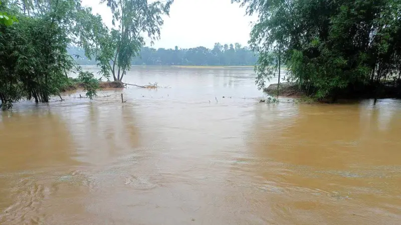 ভারি বর্ষণ ও পাহাড়ি ঢলে শেরপুরে বাড়ছে নদ-নদীর পানি, বন্যার শঙ্কা ভারি বর্ষণ ও পাহাড়ি ঢলে শেরপুরে বাড়ছে নদ-নদীর পানি, বন্যার শঙ্কা