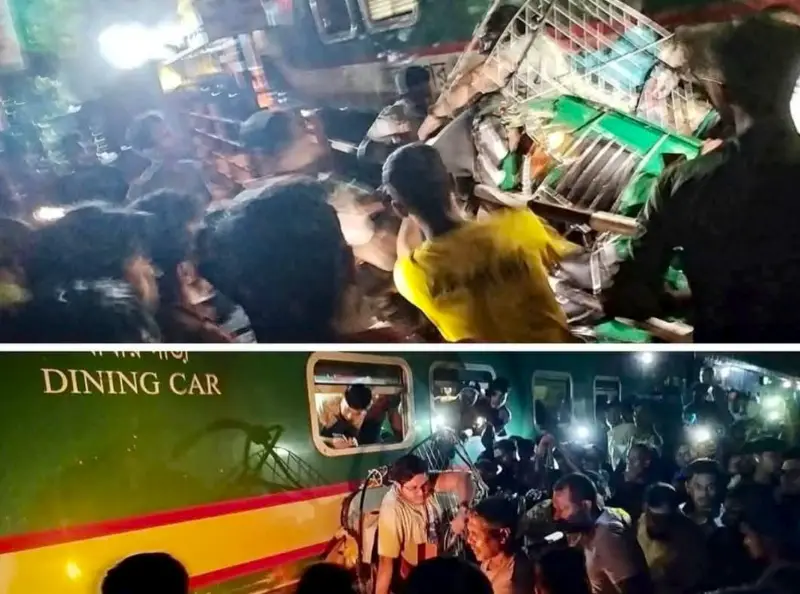 কালুরঘাট সেতুতে যাত্রীবাহি ট্রেনের সাথে সিএনজি অটোরিকশার মুখোমুখি সংঘর্ষ, বহু হতাহতের আশঙ্কা কালুরঘাট সেতুতে যাত্রীবাহি ট্রেনের সাথে সিএনজি অটোরিকশার মুখোমুখি সংঘর্ষ, বহু হতাহতের আশঙ্কা