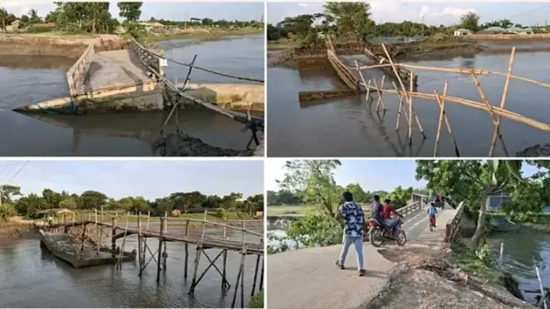 সাতক্ষীরায় সাতটি ব্রিজ ভেঙে বিচ্ছিন্ন ৩০টি গ্রাম সাতক্ষীরায় সাতটি ব্রিজ ভেঙে বিচ্ছিন্ন ৩০টি গ্রাম