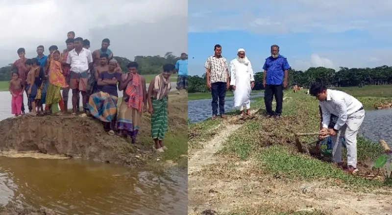 আট বছর পরে ২০০ বিঘা জমির জলাবদ্ধতার নিরসন, কাটা হলো খালের অবৈধ বাঁধ আট বছর পরে ২০০ বিঘা জমির জলাবদ্ধতার নিরসন, কাটা হলো খালের অবৈধ বাঁধ