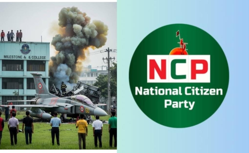 বিমান দুর্ঘটনায় এনসিপির জরুরি চিকিৎসা টিম গঠন, জুলাই পদযাত্রা স্থগিত