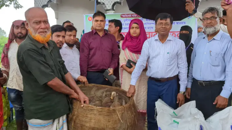’আমিষেই শক্তি, আমিষেই মুক্তি’: রাজবাড়ী সদরে ১১৩ খামারিকে বিনামূল্যে হাঁস ও খাদ্য বিতরণ ’আমিষেই শক্তি, আমিষেই মুক্তি’: রাজবাড়ী সদরে ১১৩ খামারিকে বিনামূল্যে হাঁস ও খাদ্য বিতরণ