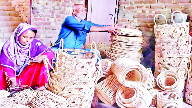 তালপাতার আঁশের তৈরি হস্তশিল্প যাচ্ছে ইউরোপে তালপাতার আঁশের তৈরি হস্তশিল্প যাচ্ছে ইউরোপে