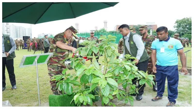 বাংলাদেশ সেনাবাহিনীর বৃক্ষরোপণ অভিযান-২০২৫ এর উদ্বোধন করলেন সেনাবাহিনী প্রধান বাংলাদেশ সেনাবাহিনীর বৃক্ষরোপণ অভিযান-২০২৫ এর উদ্বোধন করলেন সেনাবাহিনী প্রধান