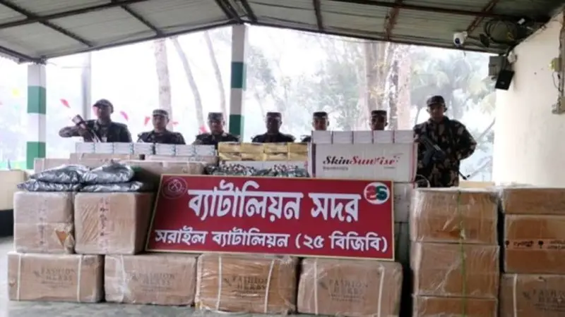 ৫১ লাখ মূল্যের ভারতীয় চোরাচালান জব্দ ৫১ লাখ মূল্যের ভারতীয় চোরাচালান জব্দ