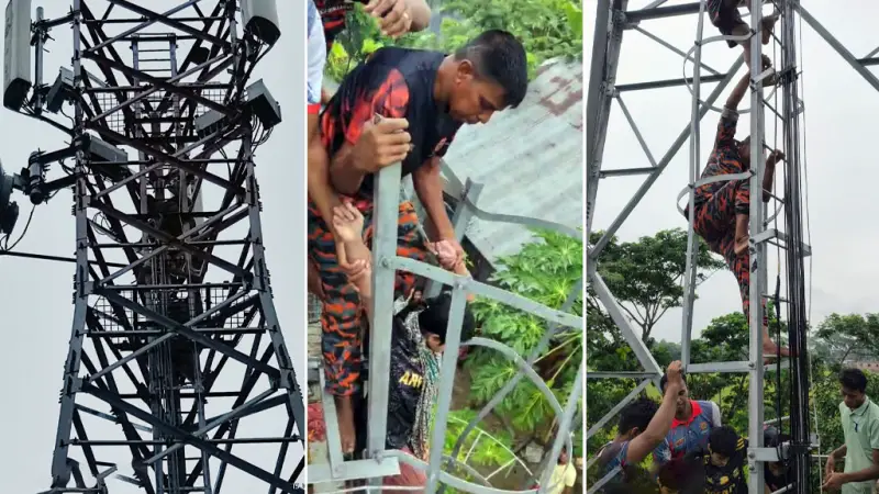 পটুয়াখালীতে টাওয়ারের চূড়া থেকে কিশোরী উদ্ধার পটুয়াখালীতে টাওয়ারের চূড়া থেকে কিশোরী উদ্ধার