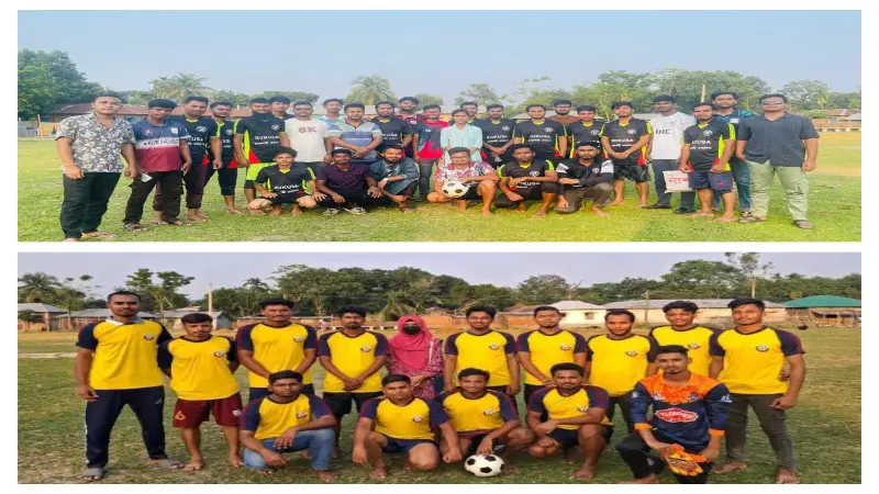 খানসামা উপজেলায় বিশ্ববিদ্যালয় পড়ুয়া শিক্ষার্থীদের সম্প্রীতির ফুটবল খানসামা উপজেলায় বিশ্ববিদ্যালয় পড়ুয়া শিক্ষার্থীদের সম্প্রীতির ফুটবল