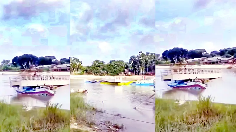 বাল্কহেডের ধাক্কায় ভেঙে গেছে নির্মাণাধীন ব্রিজ