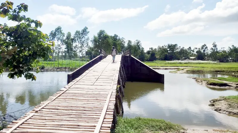 বাঁশের সাঁকোই এখন ভরসা