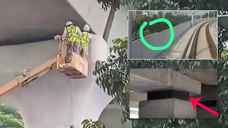 মেট্রোরেলের ভায়াডাক্টের বিয়ারিং প্যাড সরে গেল মেট্রোরেলের ভায়াডাক্টের বিয়ারিং প্যাড সরে গেল